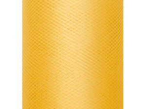 Tuell-glatt-steif-gelb-0.3x50m-1-Stk-50-lfm-PartyDeco-Lemina
