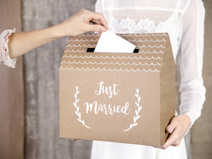 Umschlagbox-Just-Married-Kraft-30x30-5x16-5cm-PartyDeco-Lemina-1