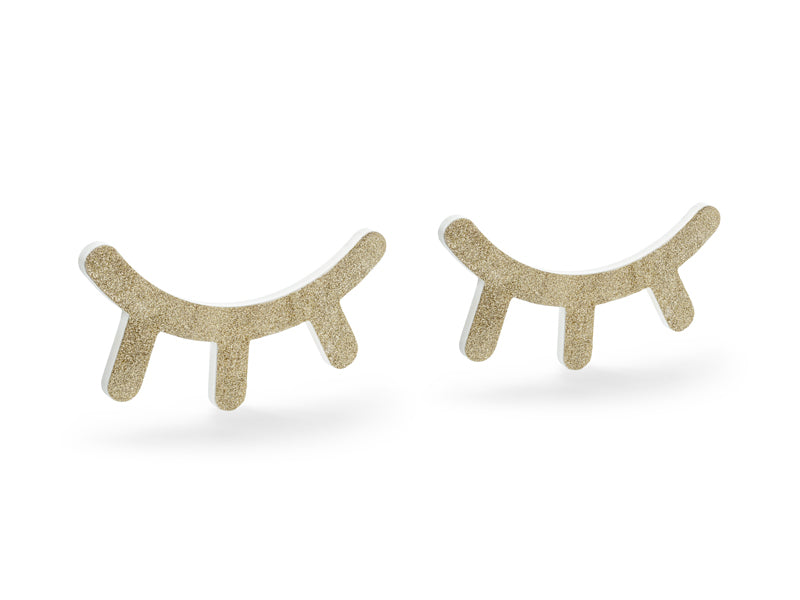 Wanddekoration-Sleeping-Eyes-gold-20x11cm-PartyDeco-Lemina
