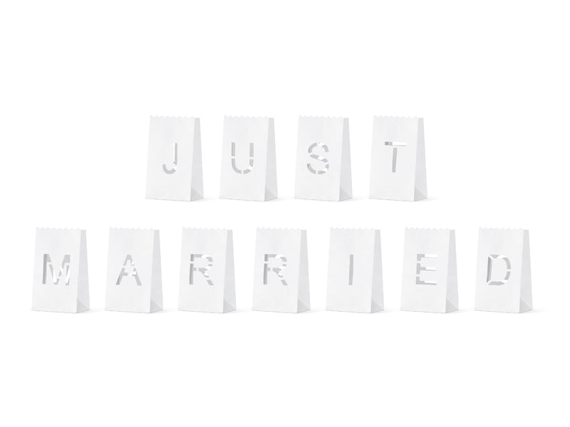 Windlichter-Kerzenbeutel-Just-Married-11.5x19x7cm-1-VPE-11-Stk-PartyDeco-Lemina-1