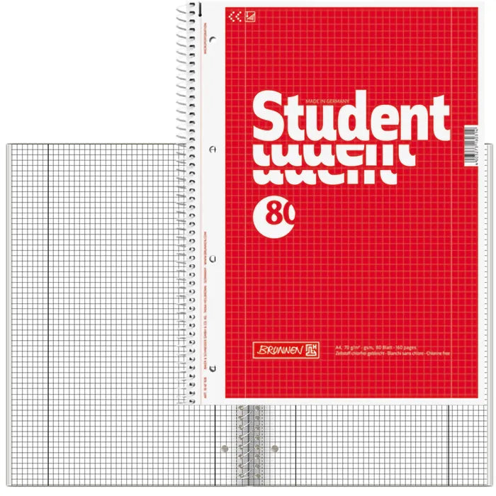 brunnen-collegeblock-student-a4-kariert-rot